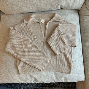 Line and Dot Sweater / Large / Tan